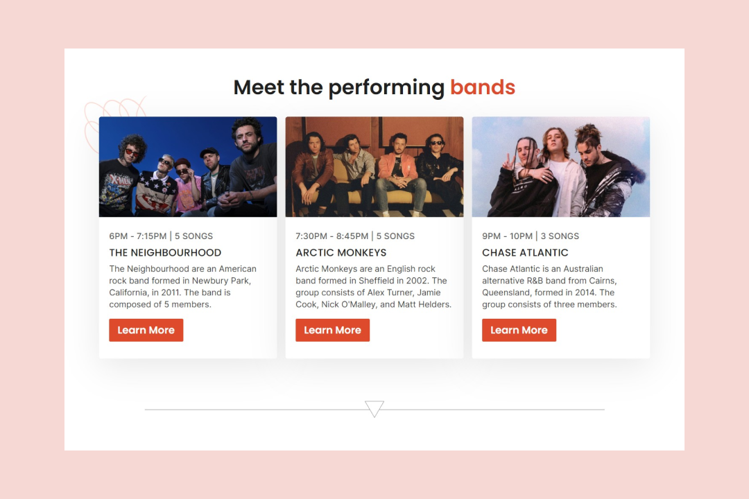 mockup concert website